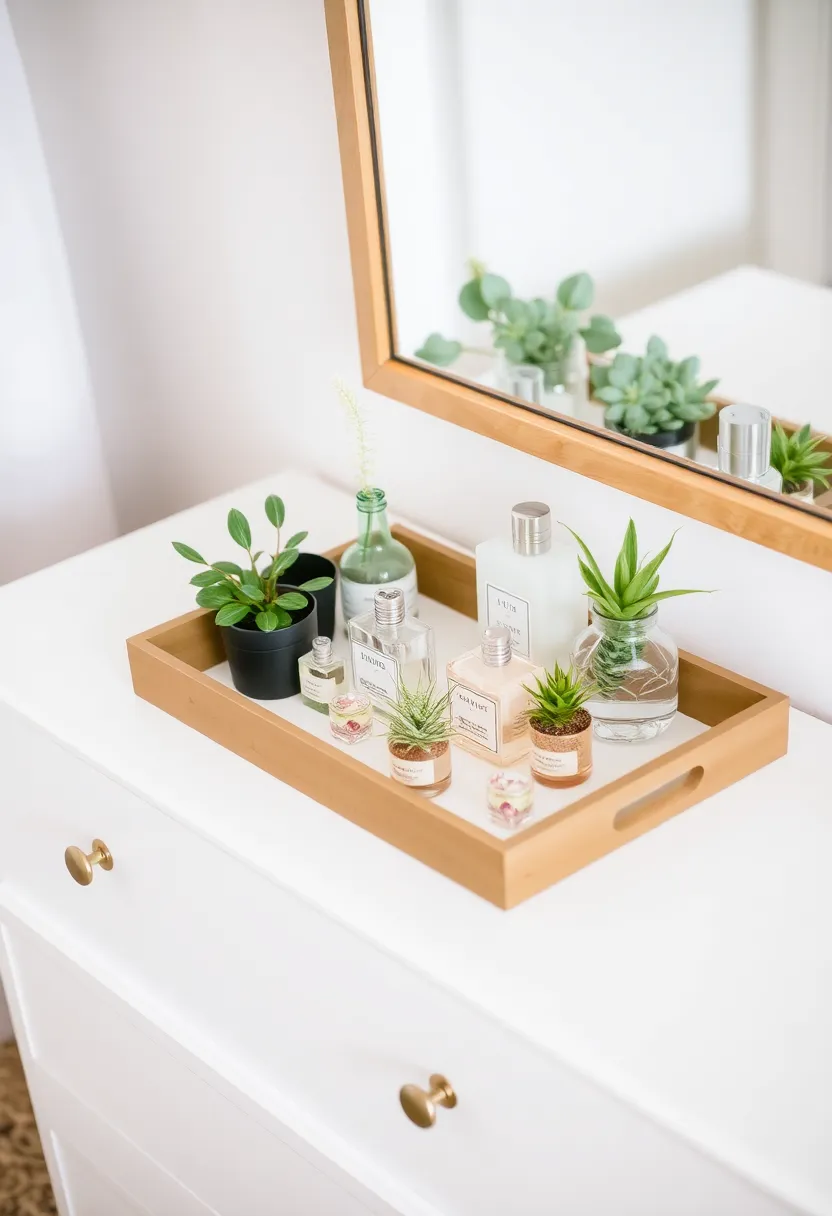 25 Bedroom Dresser Decor Ideas That Make the Room Feel Complete - 17. Decorative Trays