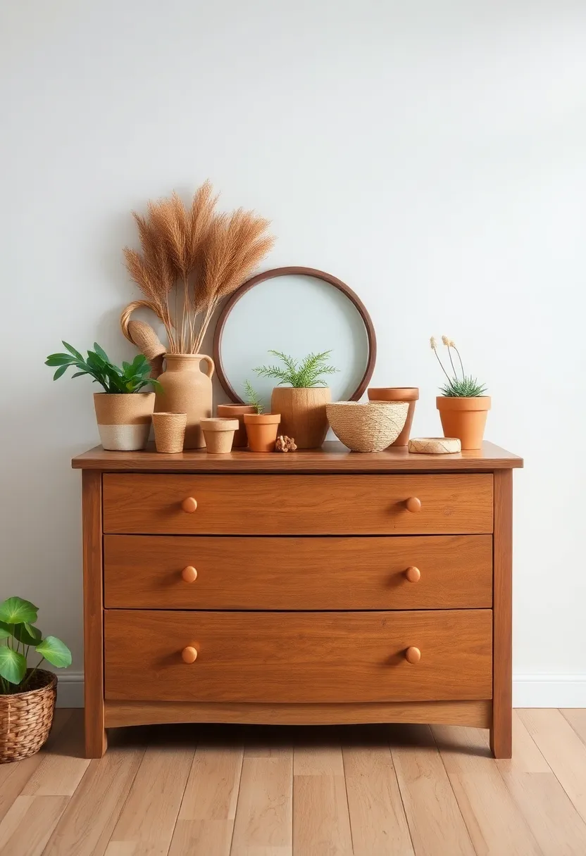 25 Bedroom Dresser Decor Ideas That Make the Room Feel Complete - 20. Natural Materials