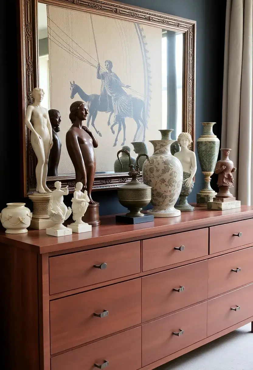 25 Bedroom Dresser Decor Ideas That Make the Room Feel Complete - 21. Artistic Displays