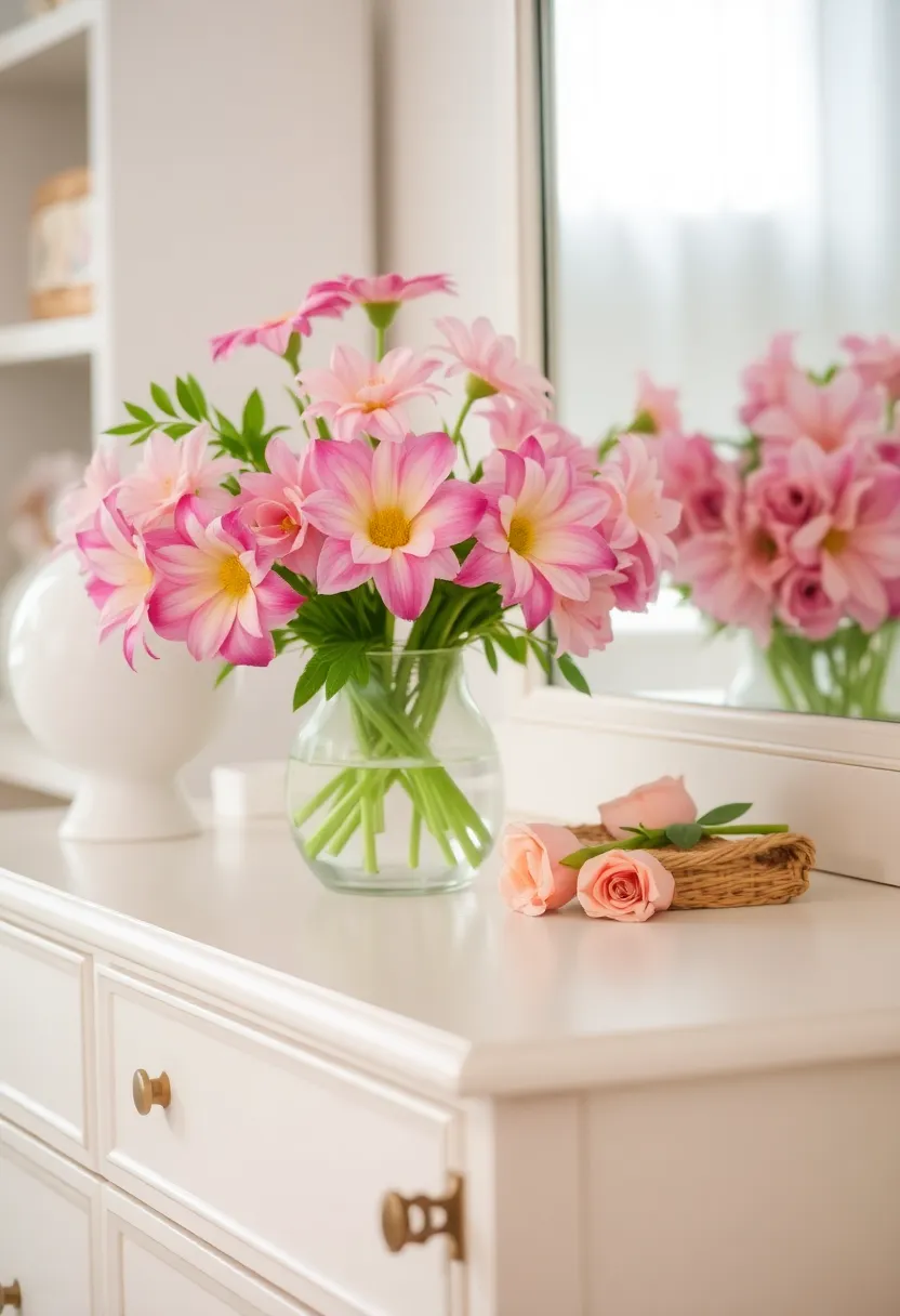 25 Bedroom Dresser Decor Ideas That Make the Room Feel Complete - 22. Fresh Flowers