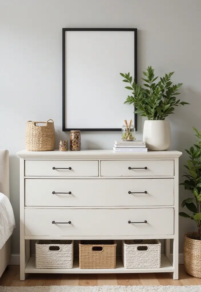 25 Bedroom Dresser Decor Ideas That Make the Room Feel Complete - 8. Functional Storage Solutions