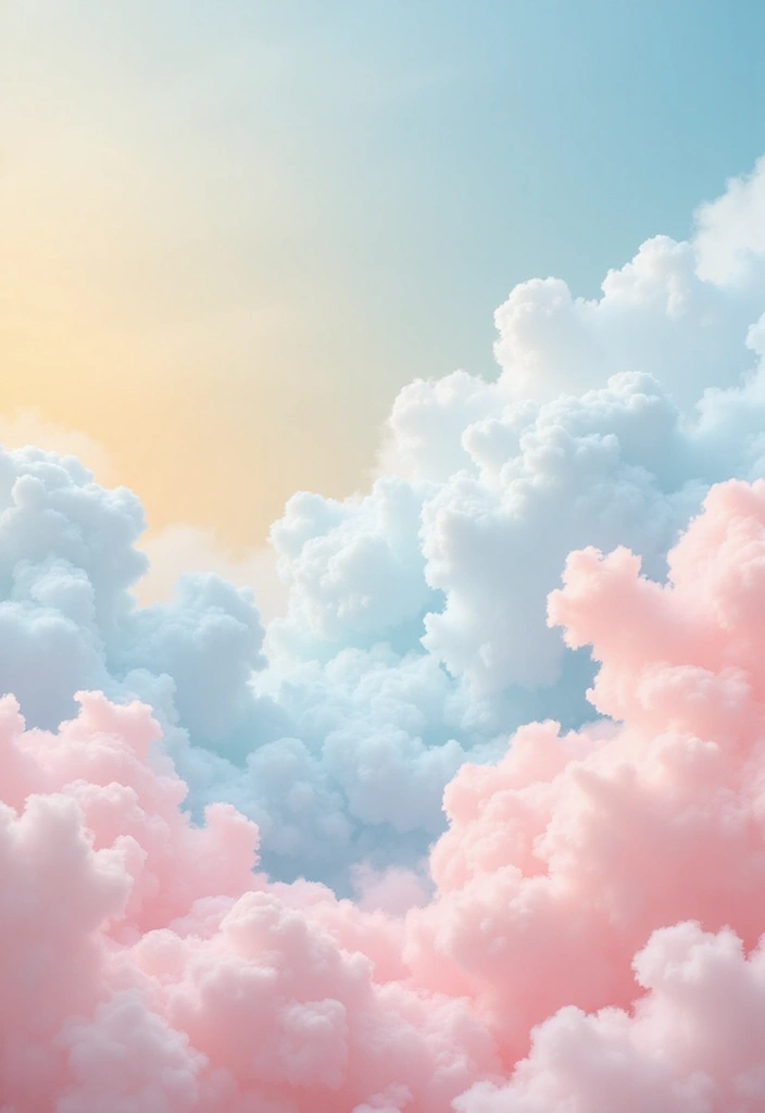 25 Bedroom Mural Ideas Paint That Turn Walls into Art - 4. Soft Pastel Clouds