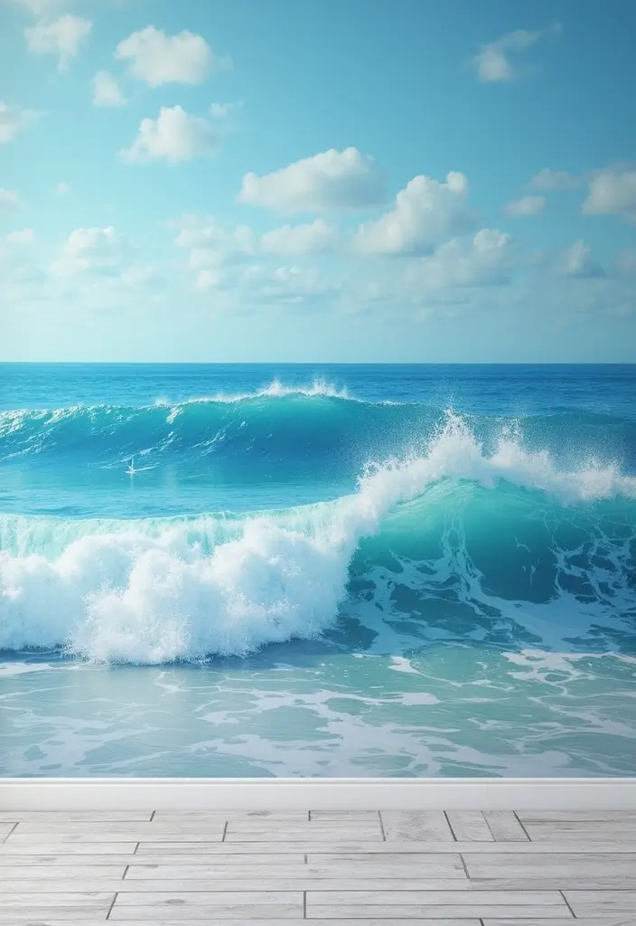 25 Bedroom Mural Ideas Paint That Turn Walls into Art - 7. Ocean Waves