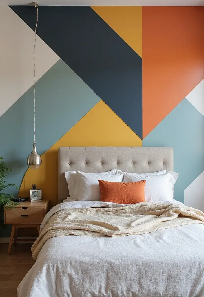 25 Bedroom Wall Tiles Ideas That Feel Modern and Elegant - 11. Geometric Tile Patterns