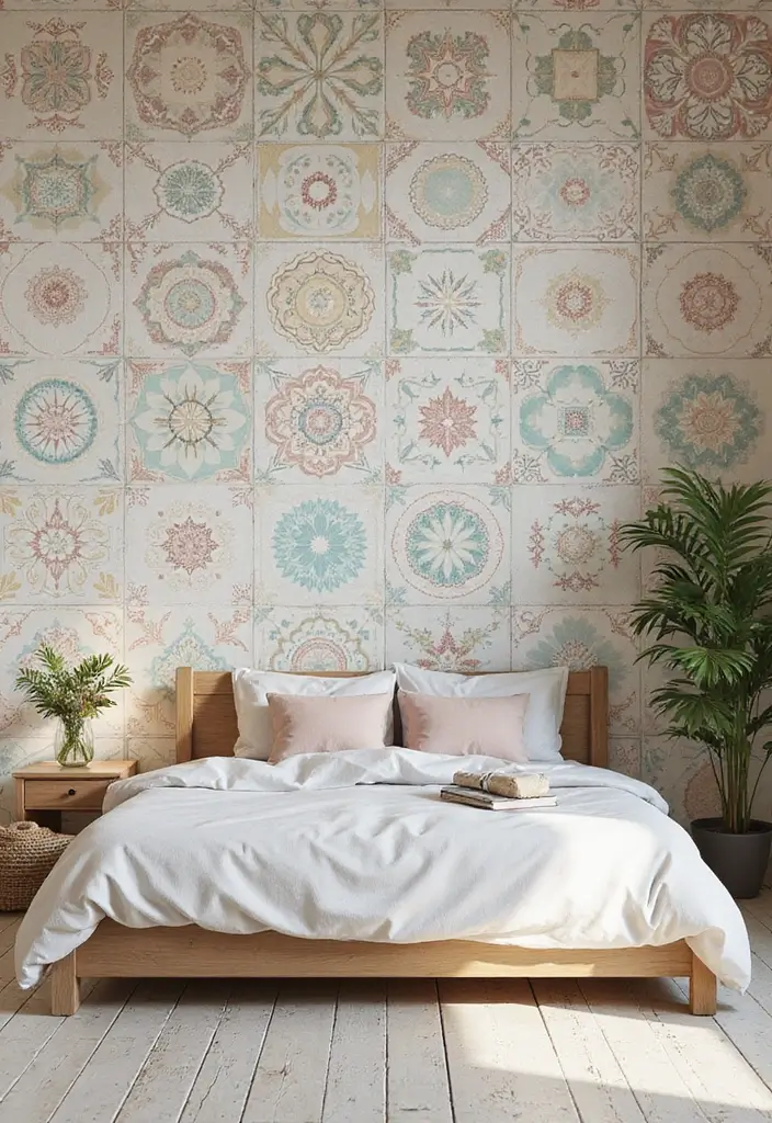 25 Bedroom Wall Tiles Ideas That Feel Modern and Elegant - 12. Vintage Inspired Tiles