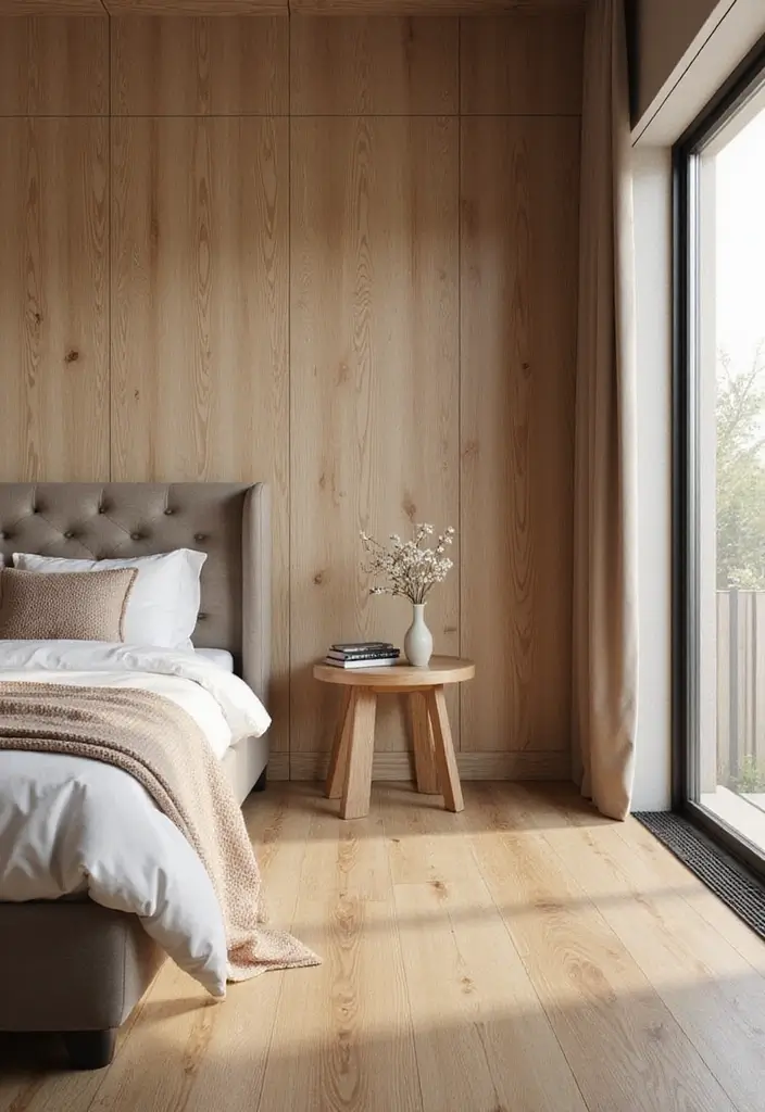 25 Bedroom Wall Tiles Ideas That Feel Modern and Elegant - 15. Wood-Look Porcelain Tiles