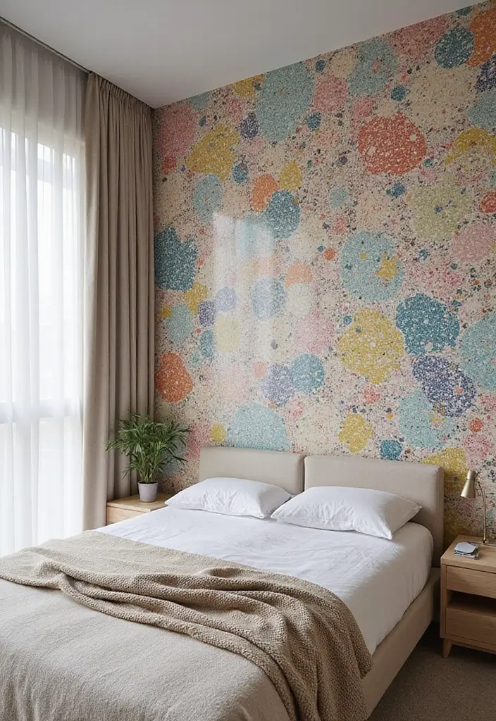 25 Bedroom Wall Tiles Ideas That Feel Modern and Elegant - 17. Eco-Friendly Terrazzo Tiles