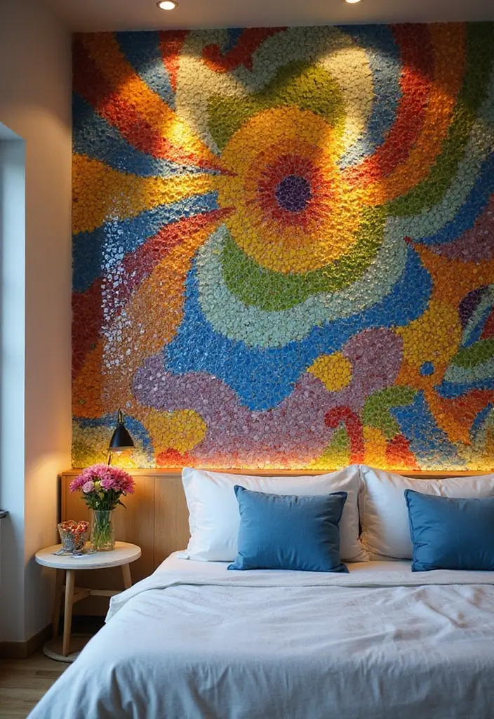 25 Bedroom Wall Tiles Ideas That Feel Modern and Elegant - 2. Recycled Glass Mosaic Tiles