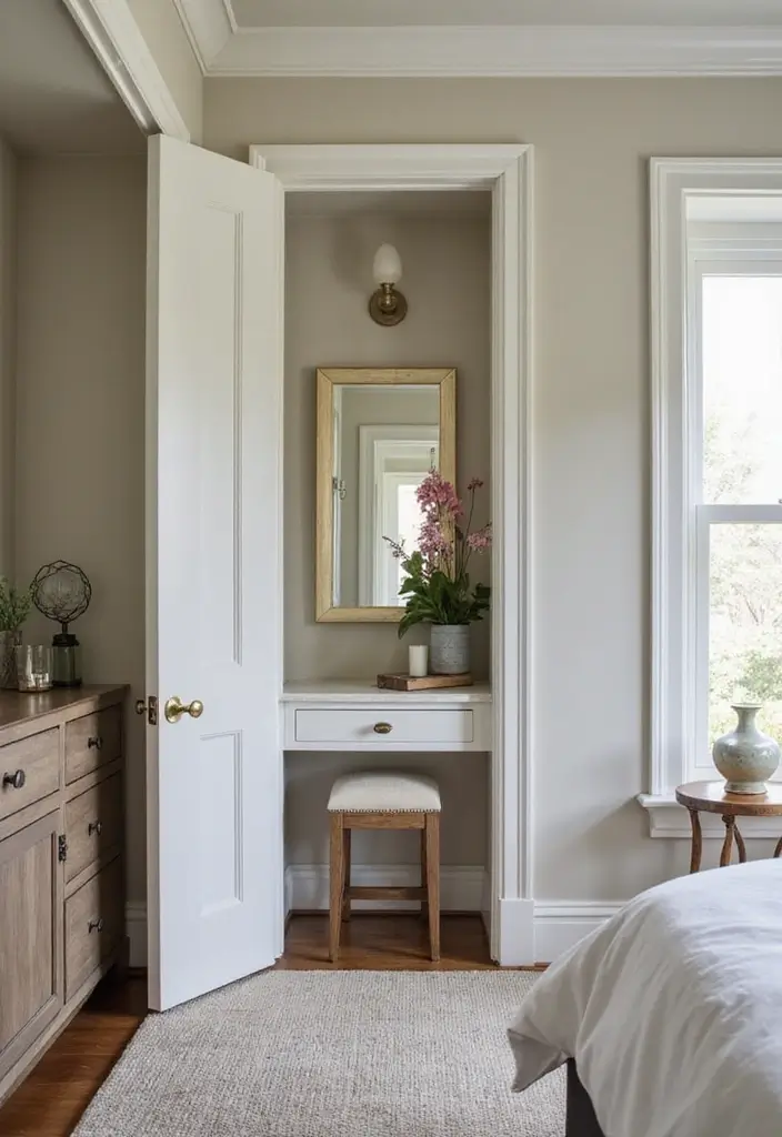 25 Bedroom with Vanity Ideas That Feel Glamorous & Practical - 11. In-Built Vanity Nooks