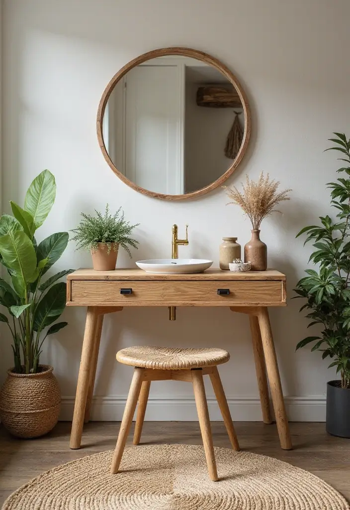 25 Bedroom with Vanity Ideas That Feel Glamorous & Practical - 13. Nature-Inspired Vanity