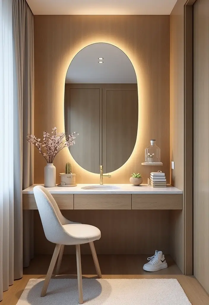 25 Bedroom with Vanity Ideas That Feel Glamorous & Practical - 15. Multi-Functional Vanity