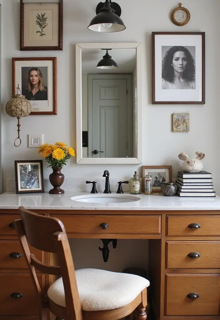 25 Bedroom with Vanity Ideas That Feel Glamorous & Practical - 19. Incorporating Personal Mementos