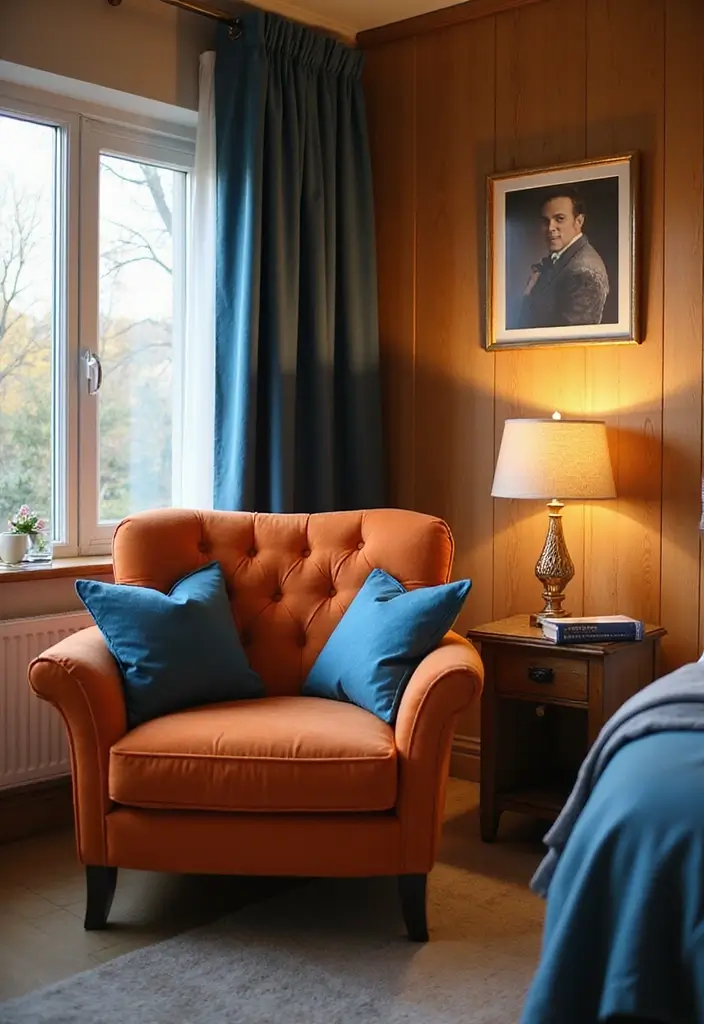 25 Blue and Orange Bedroom Ideas That Are Vibrant & Unexpected - 15. Cozy Nooks