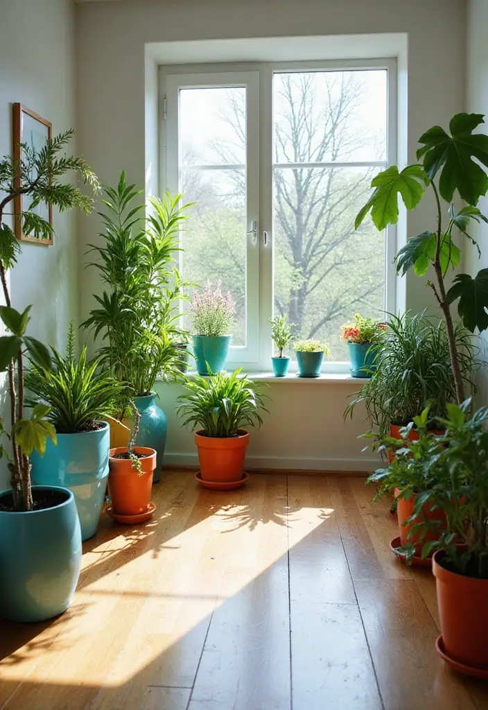 25 Blue and Orange Bedroom Ideas That Are Vibrant & Unexpected - 19. Bedroom Plants