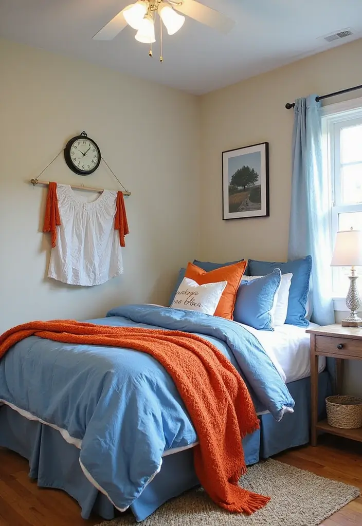 25 Blue and Orange Bedroom Ideas That Are Vibrant & Unexpected - 25. Personal Touches
