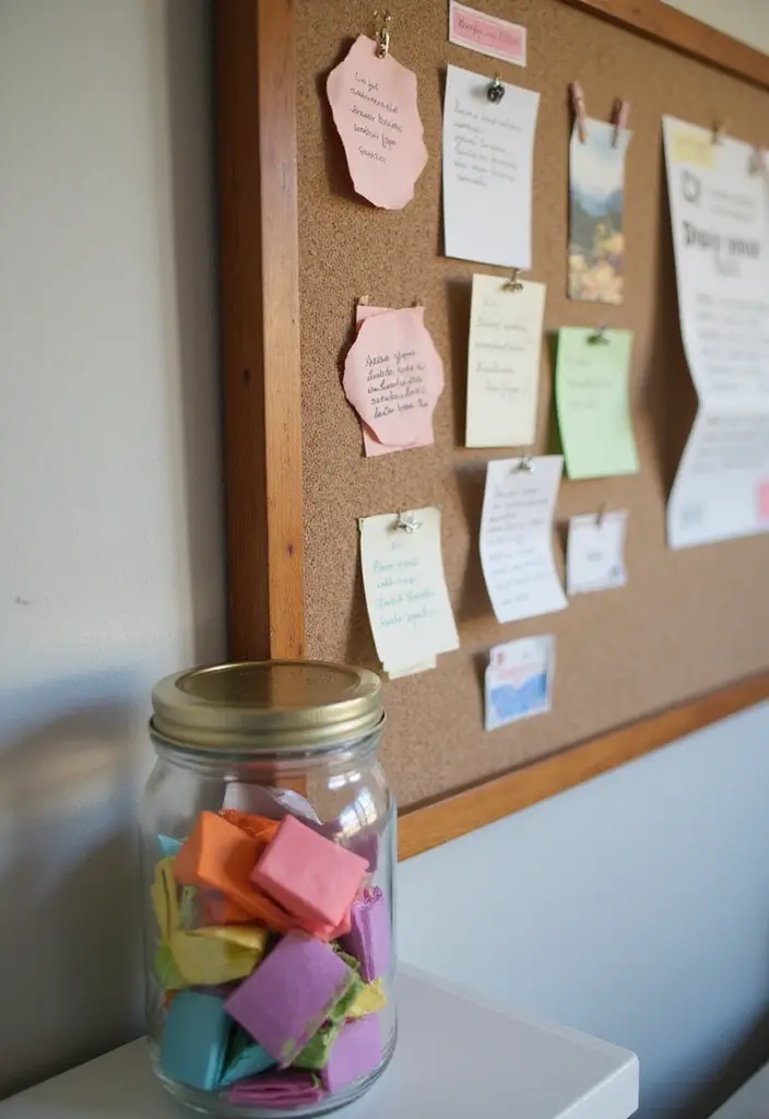 25 Bulletin Board Ideas Bedroom That Keep You Inspired Daily - 11. Inspiration Jar Board