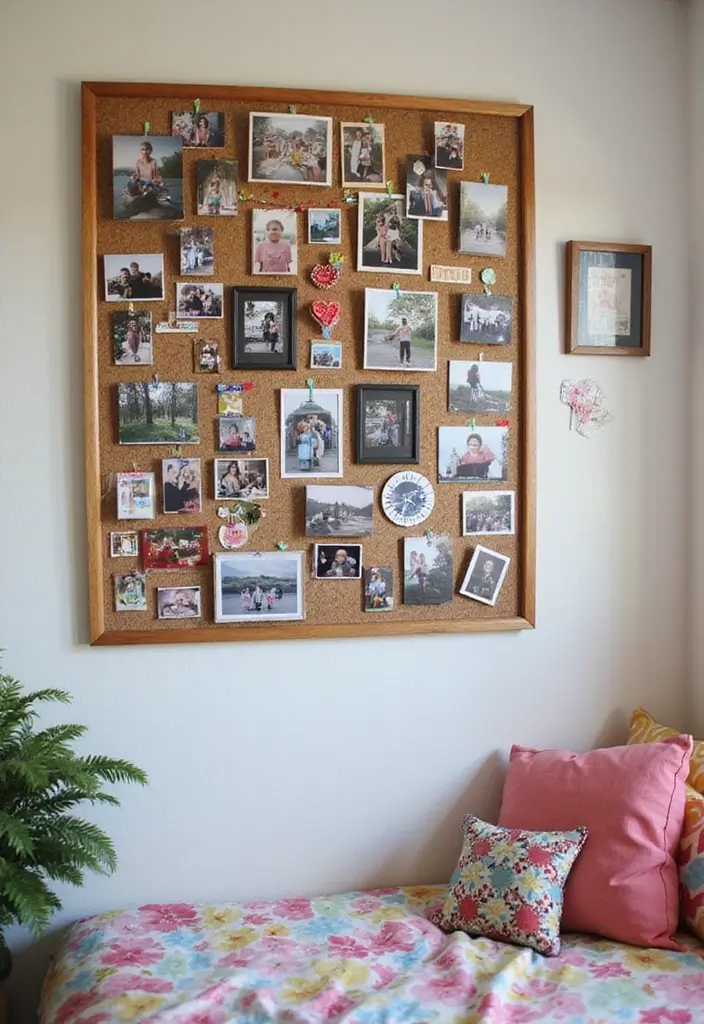 25 Bulletin Board Ideas Bedroom That Keep You Inspired Daily - 14. Photo Collage Board