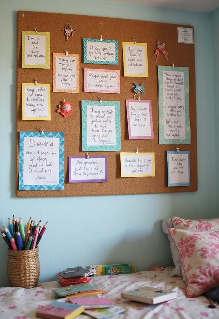 25 Bulletin Board Ideas Bedroom That Keep You Inspired Daily - 15. Inspirational Quotes Board