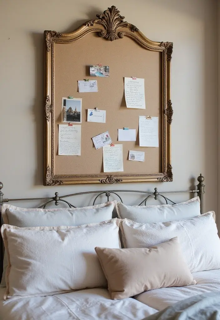 25 Bulletin Board Ideas Bedroom That Keep You Inspired Daily - 16. Vintage Frame Board