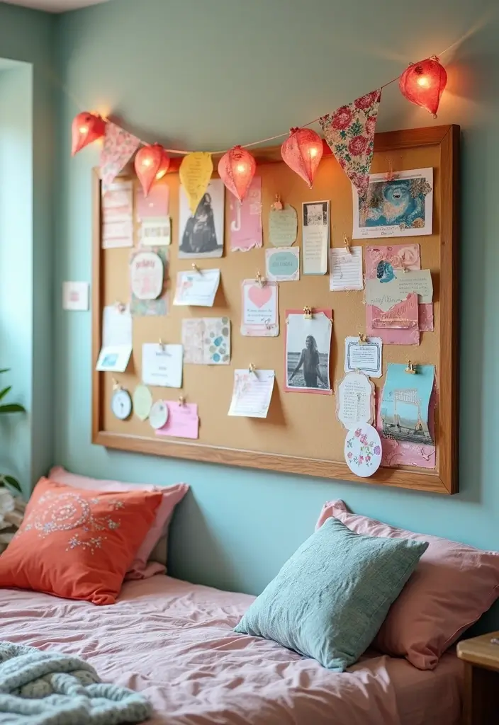 25 Bulletin Board Ideas Bedroom That Keep You Inspired Daily - 18. Repurposed Scrapbook Paper