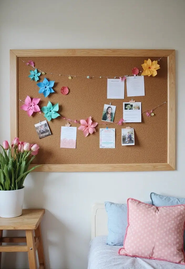 25 Bulletin Board Ideas Bedroom That Keep You Inspired Daily - 20. Crafty Paper Pinwheels