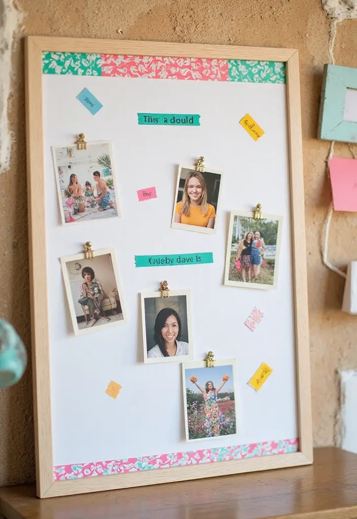 25 Bulletin Board Ideas Bedroom That Keep You Inspired Daily - 4. Colorful Washi Tape Designs