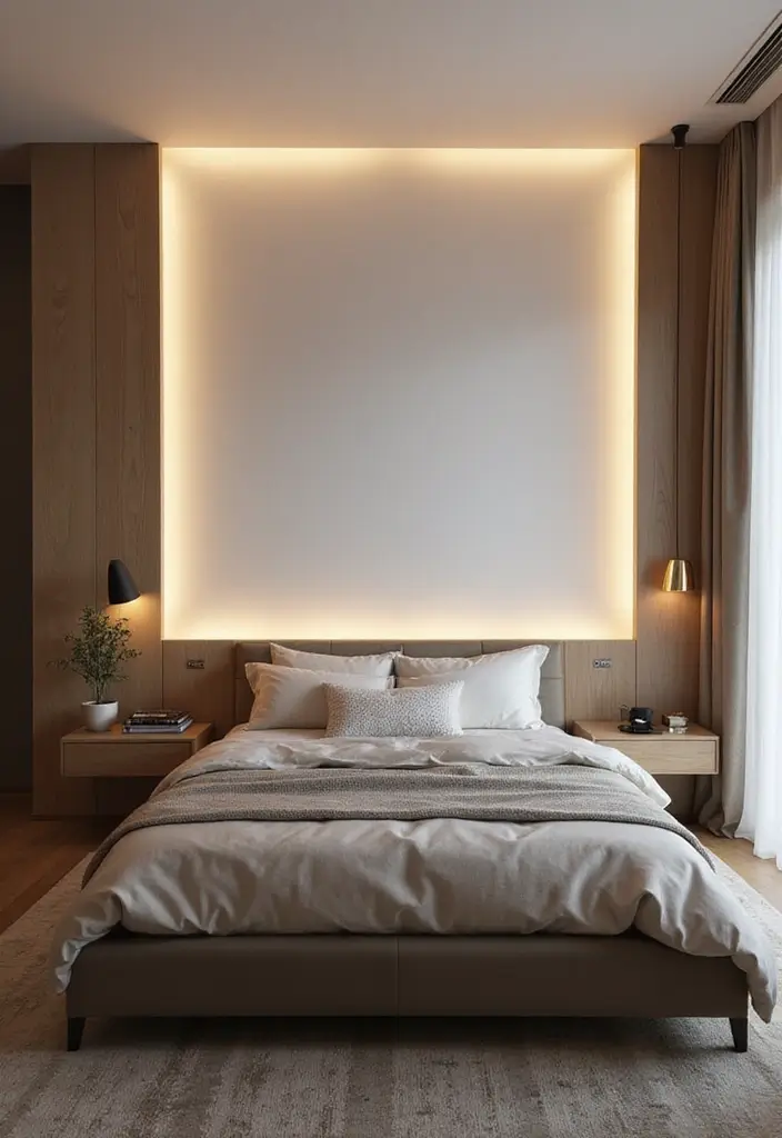 25 Cozy Bedroom Lighting Ideas That Set the Perfect Mood - 17. Minimalist LED Wall Panels