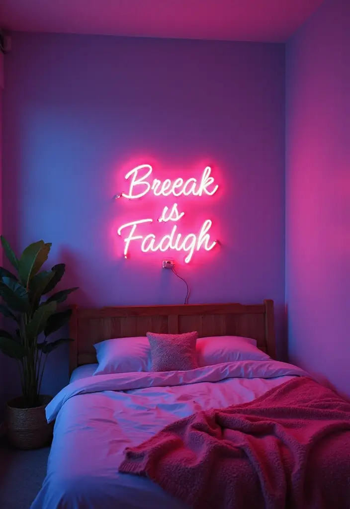 25 Cozy Bedroom Lighting Ideas That Set the Perfect Mood - 5. LED Neon Signs