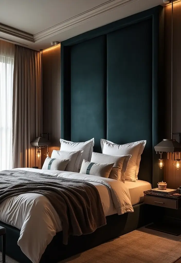 25 Dark Furniture Bedroom Ideas That Feel Rich and Dramatic - 1. Velvet Upholstered Headboards