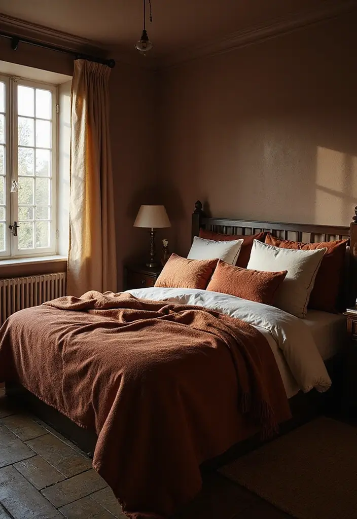 25 Dark Furniture Bedroom Ideas That Feel Rich and Dramatic - 8. Plush Bedding Essentials