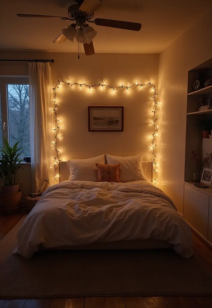 25 Fairy Lights Bedroom Ideas That Feel Dreamy and Magical - 11. Bed Frame Lights