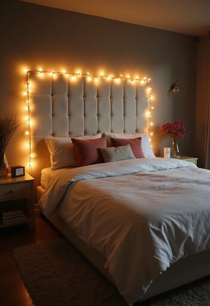 25 Fairy Lights Bedroom Ideas That Feel Dreamy and Magical - 4. Lighted Headboard