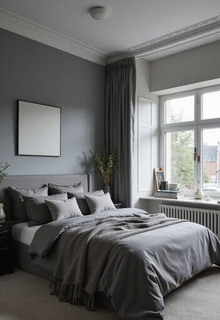25 Grey Bedroom Ideas Aesthetic That Feel Calm & Minimalist - 17. Shades of Charcoal