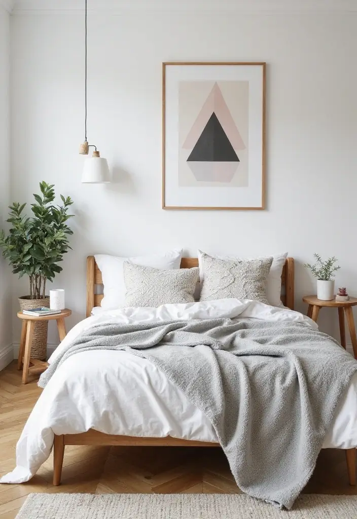 25 Grey Bedroom Ideas Aesthetic That Feel Calm & Minimalist - 18. Scandinavian Accessories