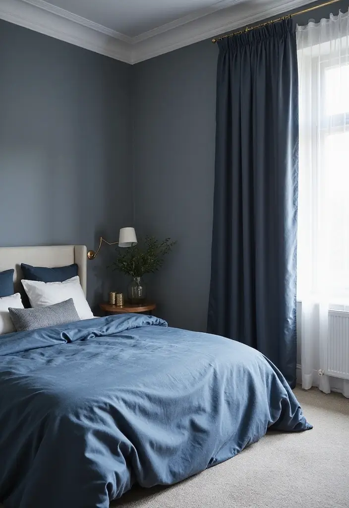 25 Grey Bedroom Ideas Aesthetic That Feel Calm & Minimalist - 19. Sophisticated Blue-Grey
