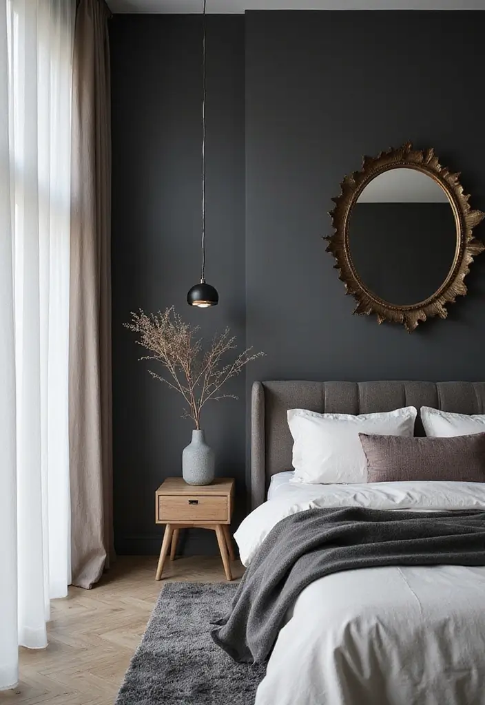 25 Grey Bedroom Ideas Aesthetic That Feel Calm & Minimalist - 2. Grey Accent Wall