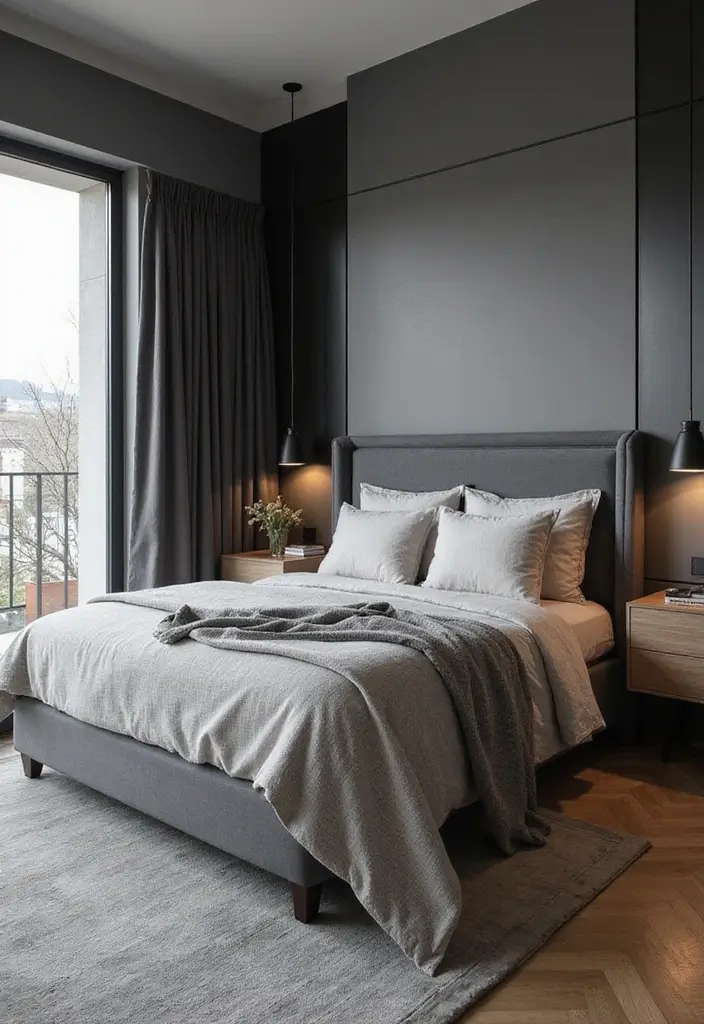 25 Grey Bedroom Ideas Aesthetic That Feel Calm & Minimalist - 3. Monochrome Elegance