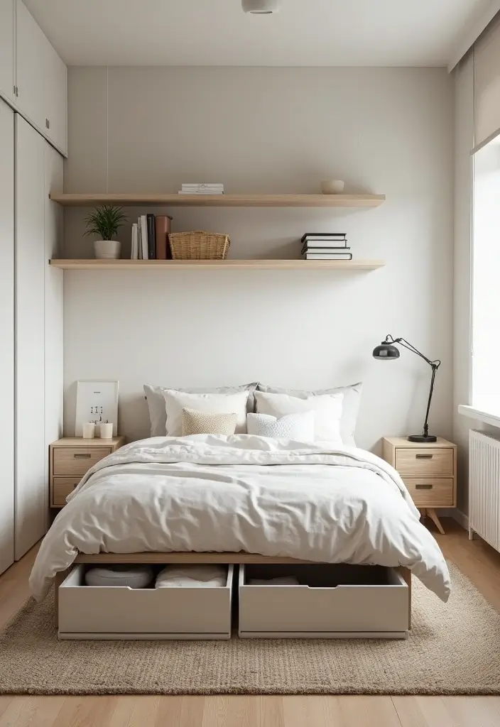 25 Guest Bedroom Decor Ideas That Impress Instantly - 10. Space-Saving Solutions