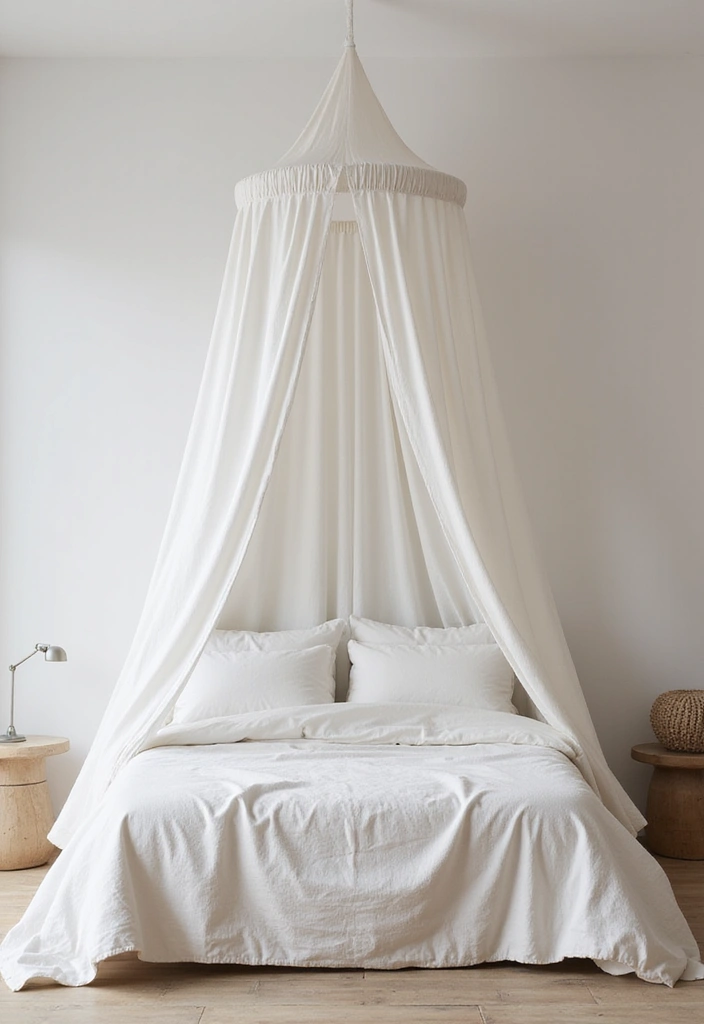 25 Guest Bedroom Decor Ideas That Impress Instantly - 17. Simple Bed Canopy