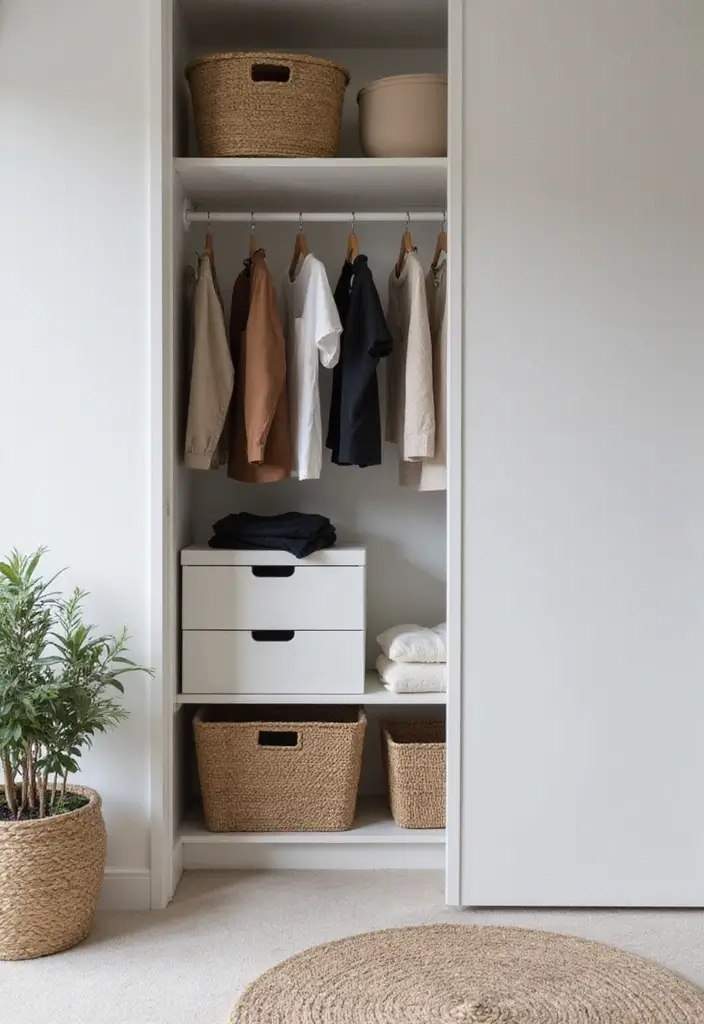 25 Guest Bedroom Decor Ideas That Impress Instantly - 22. Efficient Closet Solutions