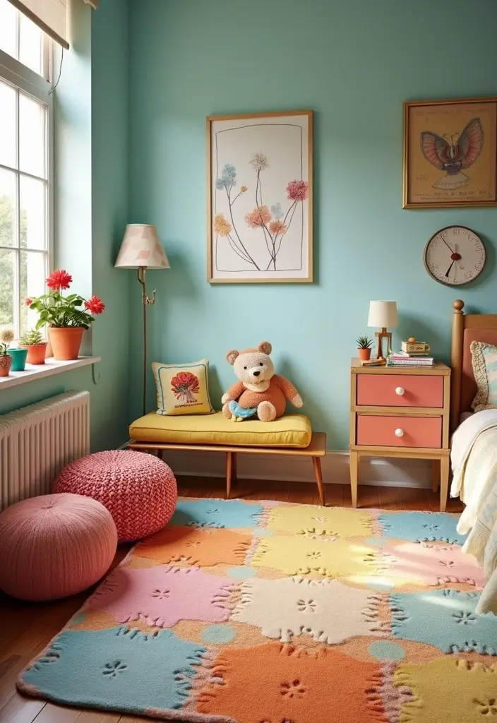 25 Kids Bedroom Ideas Shared Boy and Girl That Work Perfectly - 11. Fun Flooring Ideas