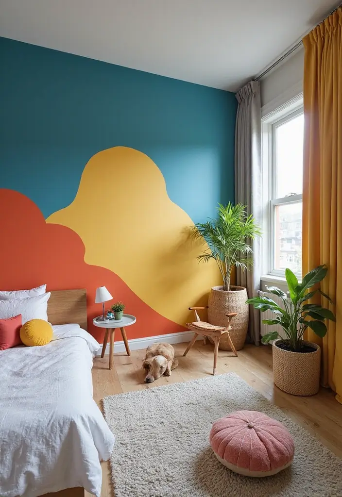 25 Kids Bedroom Ideas Shared Boy and Girl That Work Perfectly - 17. Bold Accent Walls