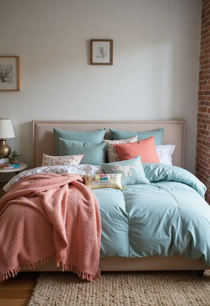 25 Kids Bedroom Ideas Shared Boy and Girl That Work Perfectly - 18. Cozy Bedding Combinations