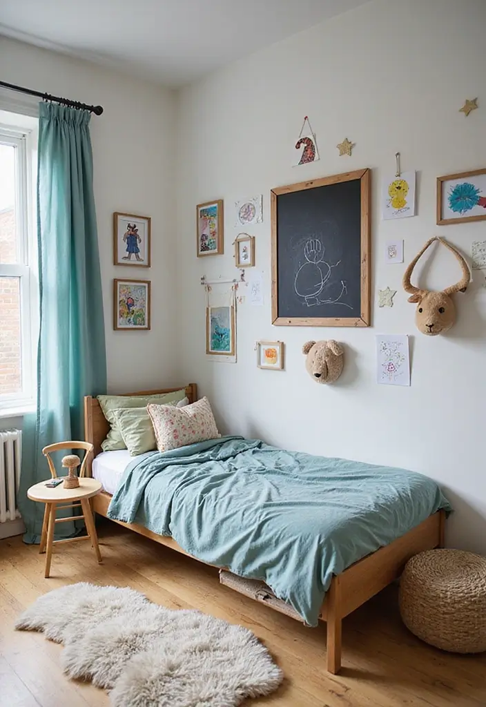 25 Kids Bedroom Ideas Shared Boy and Girl That Work Perfectly - 21. Interactive Wall Art