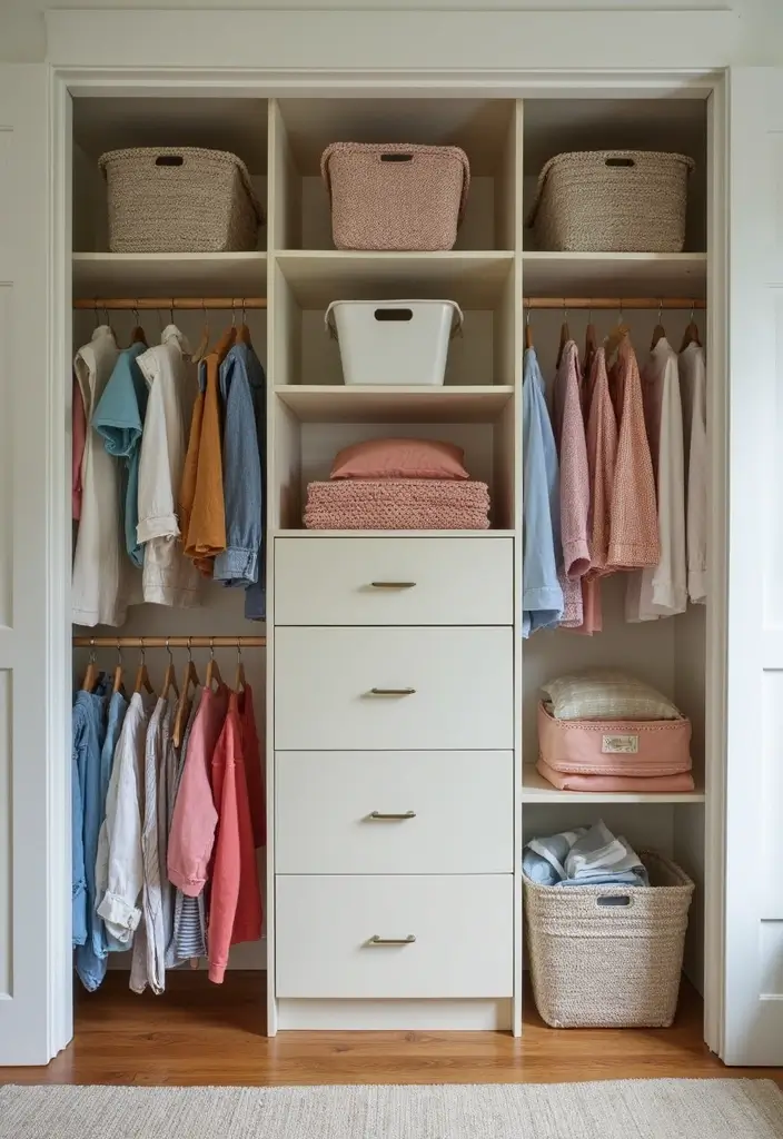 25 Kids Bedroom Ideas Shared Boy and Girl That Work Perfectly - 23. Spacious Closet Solutions