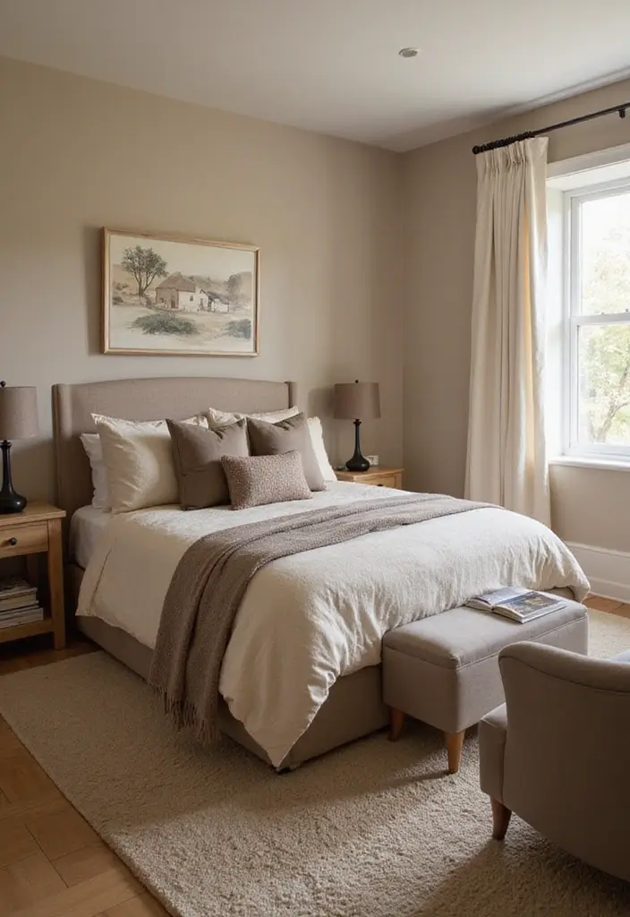 25 Neutral Bedroom Decor Ideas That Feel Cozy & Balanced - 1. Earthy Tones for a Natural Feel