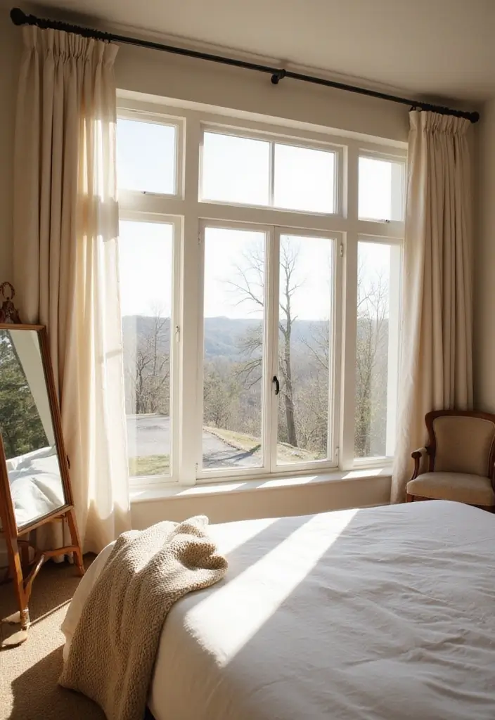 25 Neutral Bedroom Decor Ideas That Feel Cozy & Balanced - 10. Warm Lighting from Natural Sources