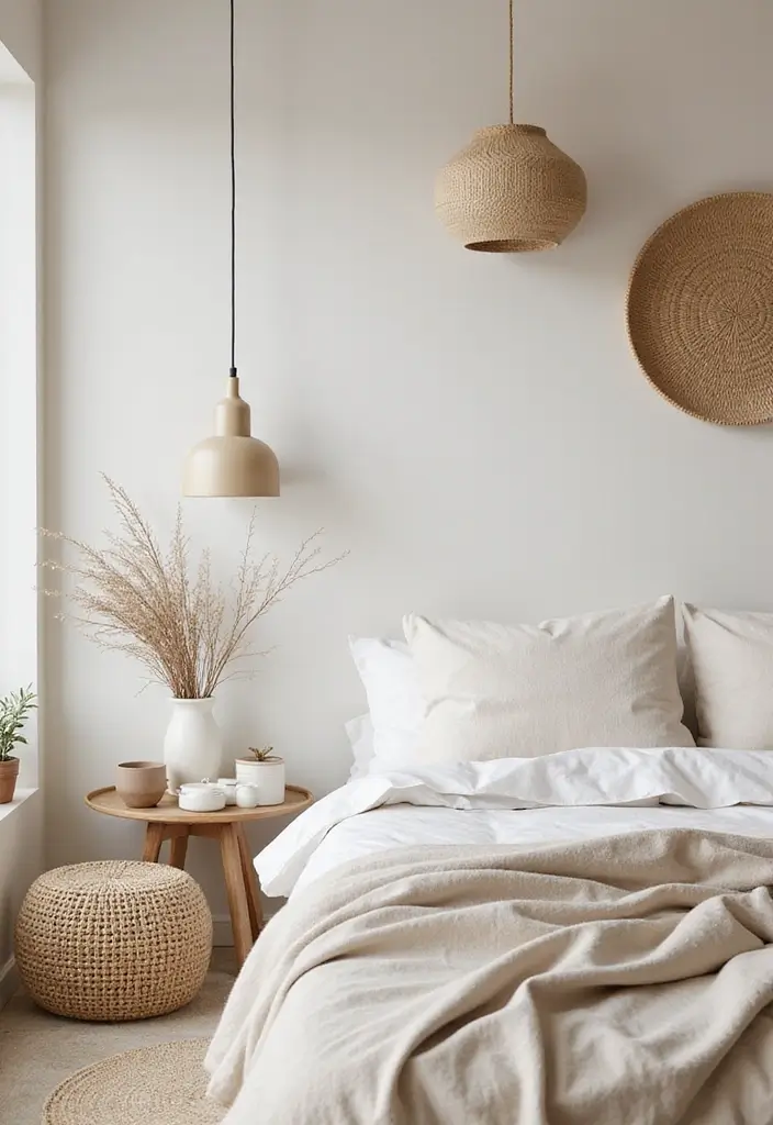 25 Neutral Bedroom Decor Ideas That Feel Cozy & Balanced - 13. Neutral and Natural Accents