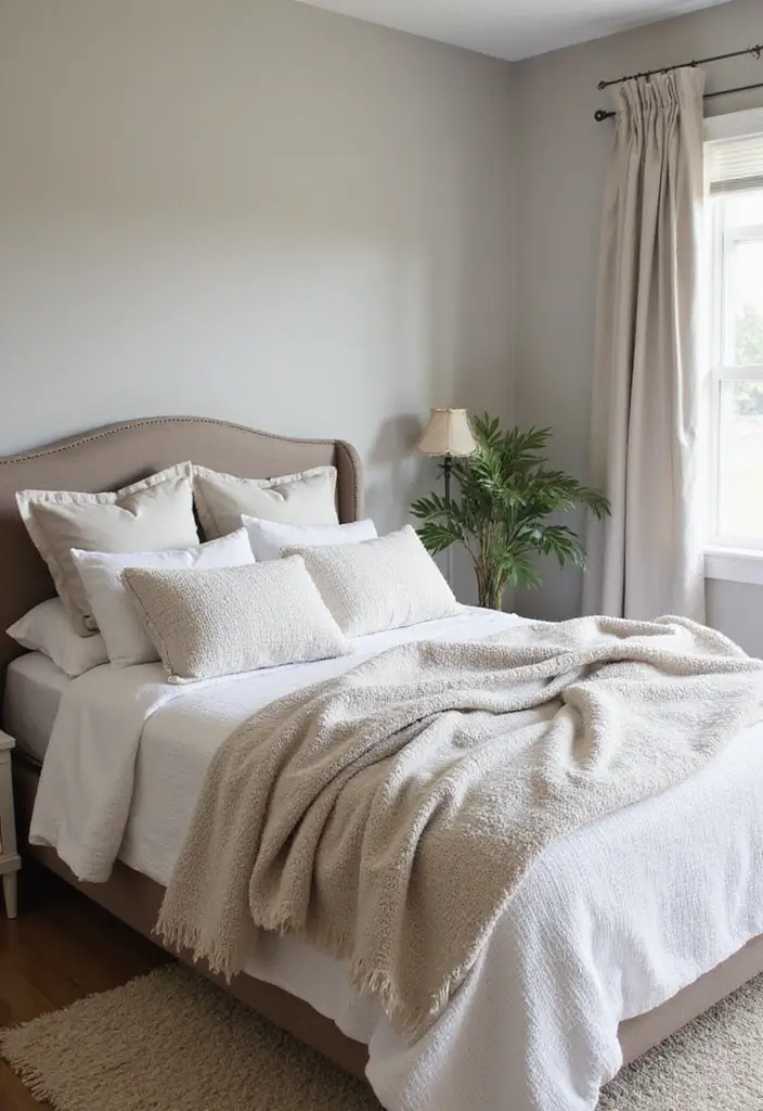 25 Neutral Bedroom Decor Ideas That Feel Cozy & Balanced - 16. Personalized Bedding Sets
