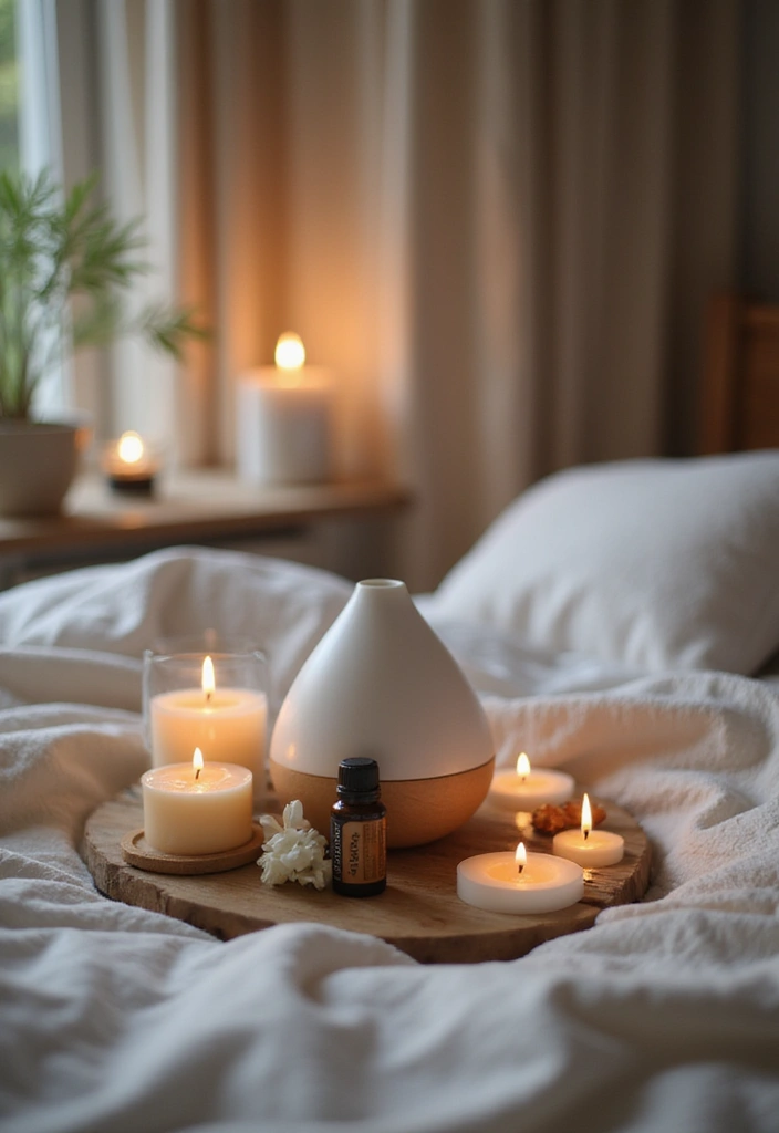 25 Neutral Bedroom Decor Ideas That Feel Cozy & Balanced - 17. Scenting Your Sanctuary